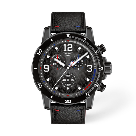 Front view of the watch Tissot Supersport NBA Special Edition 45.5mm with shadow