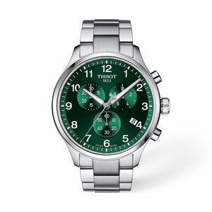 Front view of the watch Tissot Chrono XL Classic with shadow