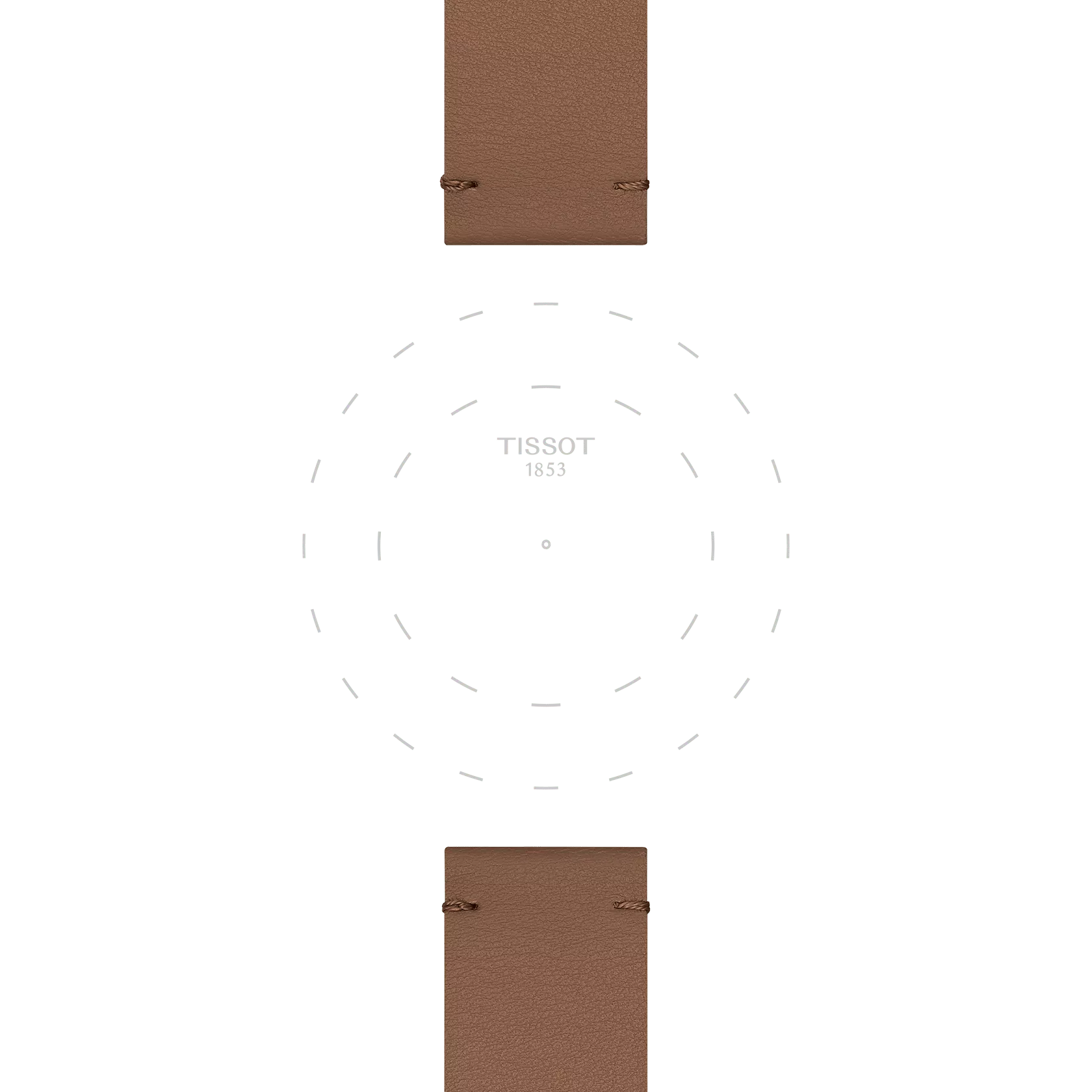 Focus on the lugs of Bracelet Officiel Tissot Synthétique Brun clair entre-cornes 20 mm