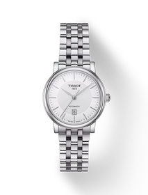 Front view of the watch Tissot Carson Premium 30mm with shadow