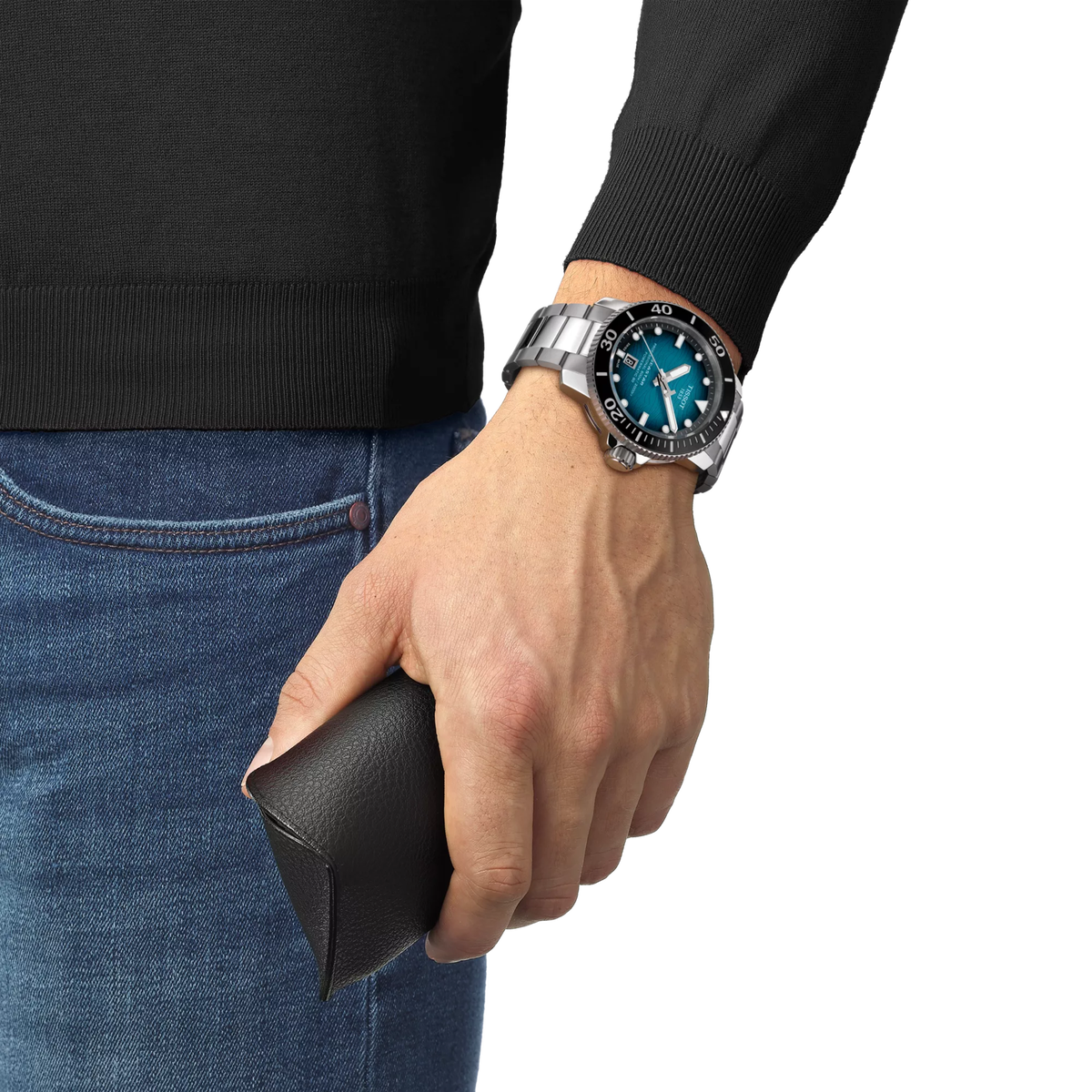 Мужские часы Tissot Seastar 2000 46 мм, цвет: Синий градиентный / Серая нержавеющая сталь — фото 3