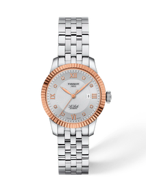 Front view of the watch Tissot Le Locle Gold 29mm with shadow