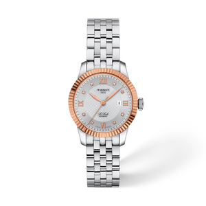 Front view of the watch Tissot Le Locle Gold 29mm with shadow