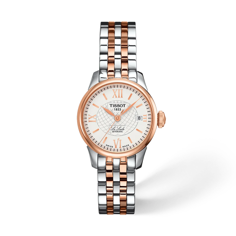 Front view of the watch Tissot Le Locle 25.3mm with shadow