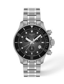 Front view of the watch Tissot Seastar 1000 38mm with shadow