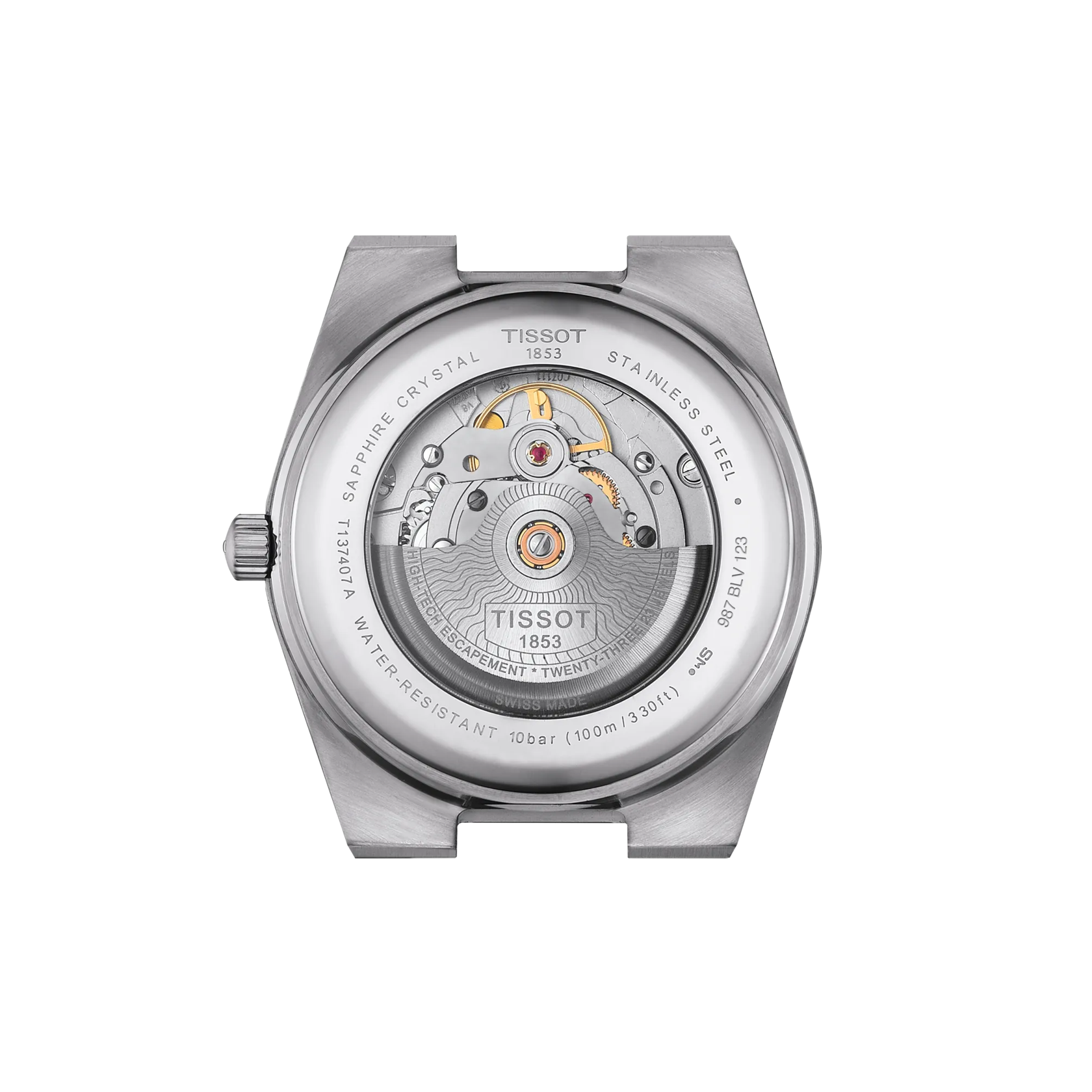 ウォッチケースのバックサイドTissot PRX 40mm