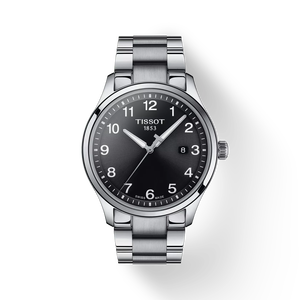 Front view of the watch Tissot Gent XL Classic with shadow