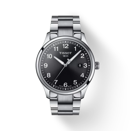 Front view of the watch Tissot Gent XL Classic with shadow