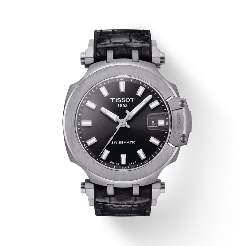 Front view of the watch Tissot T-Race Swissmatic with shadow