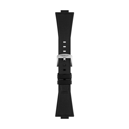 Front view of Tissot Official Black PRX 40mm Rubber Strap