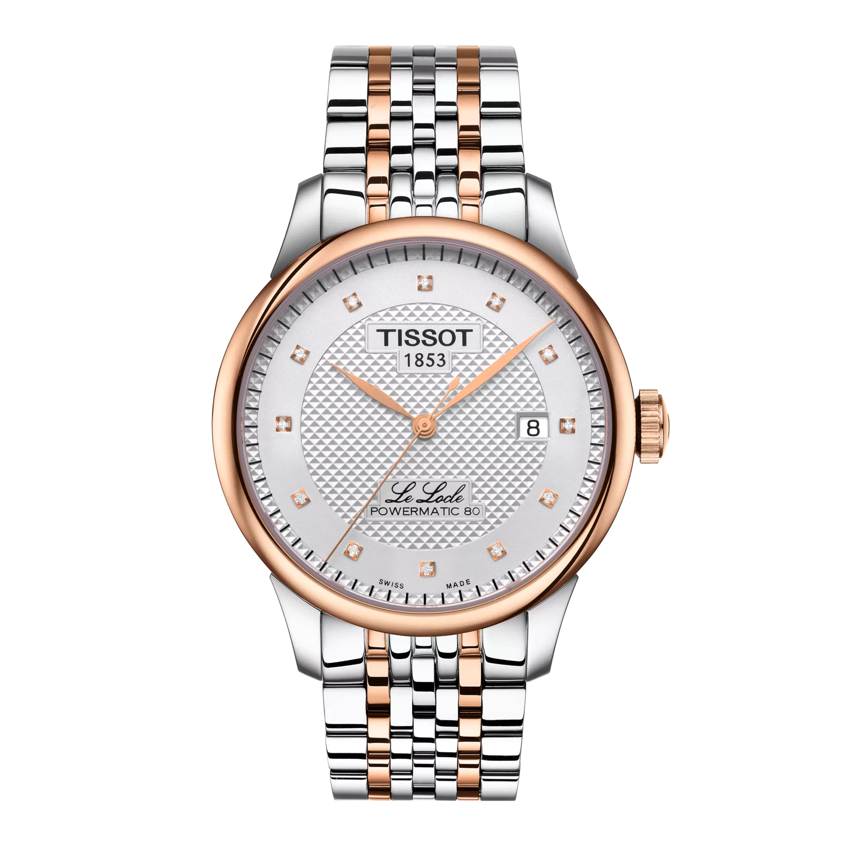 Vista frontal del reloj Tissot Le Locle Powermatic 80