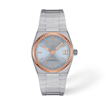 Front view of the watch Tissot PRX Gold 35mm with shadow