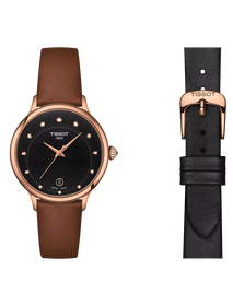 Vista frontal del reloj Tissot Odaci-T con correa adicional