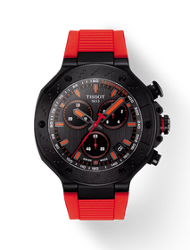 Front view of the watch Tissot T-Race 45mm with shadow