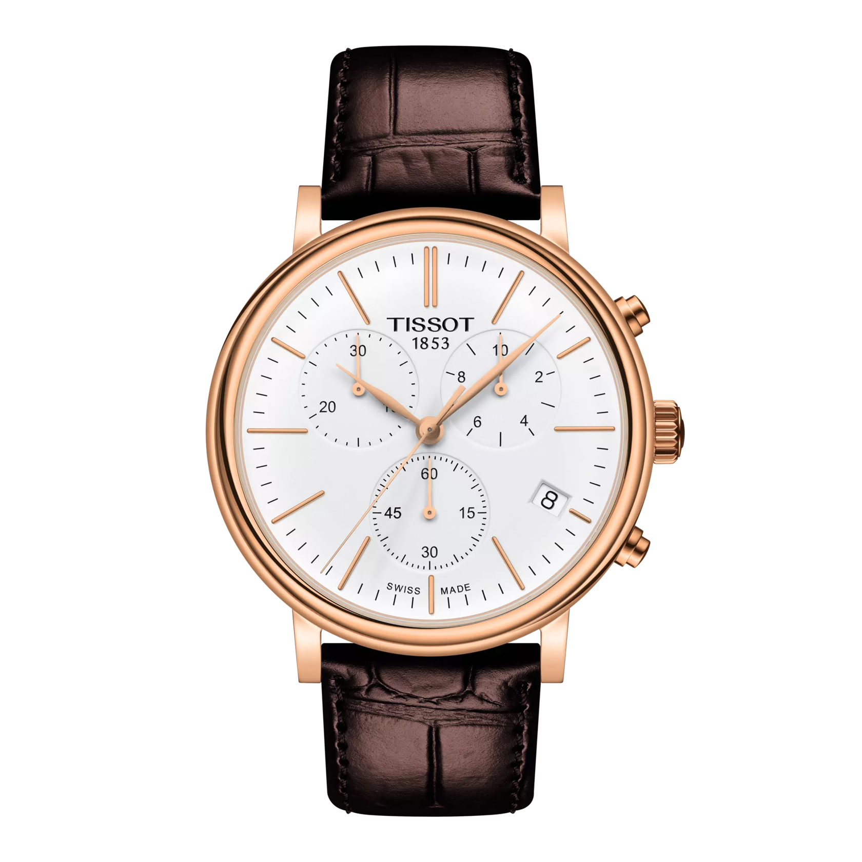 Front view of the watch Tissot Carson Premium Chronograph
