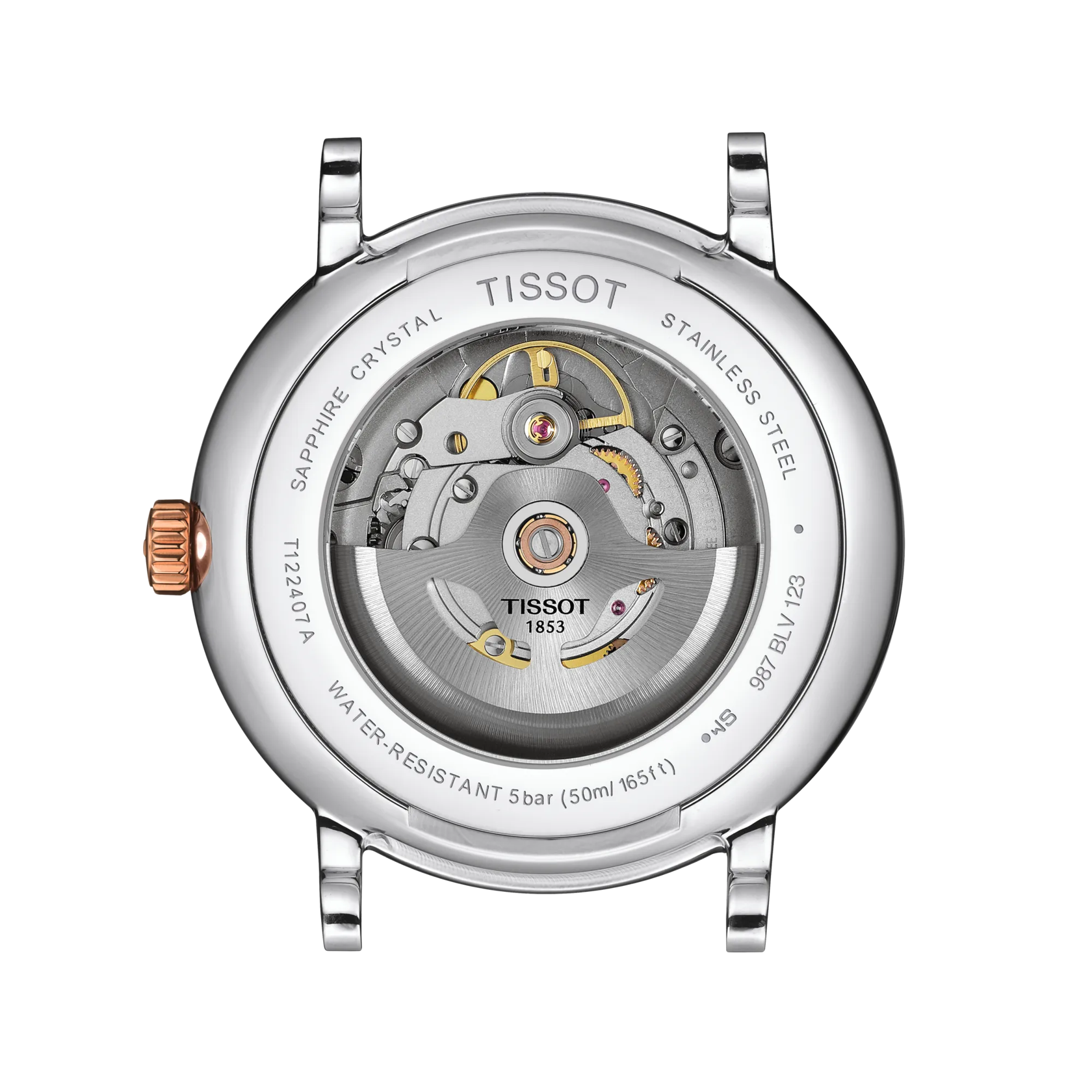 Back view of the watch case Tissot Carson Premium 40mm