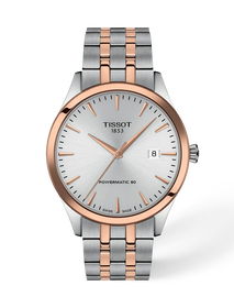 Vista frontal del reloj Tissot Classic Dream 40mm con sombra