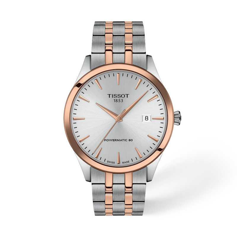 Front view of the watch Tissot Classic Dream 40mm with shadow