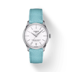 Front view of the watch Tissot Chemin des Tourelles Powermatic 80 34 mm with shadow