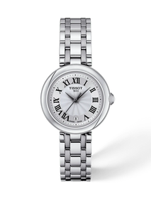 Vista frontal del reloj Tissot Bellissima 26mm con sombra