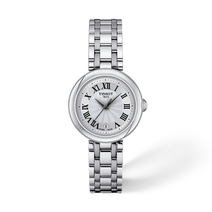 Front view of the watch Tissot Bellissima 26mm with shadow