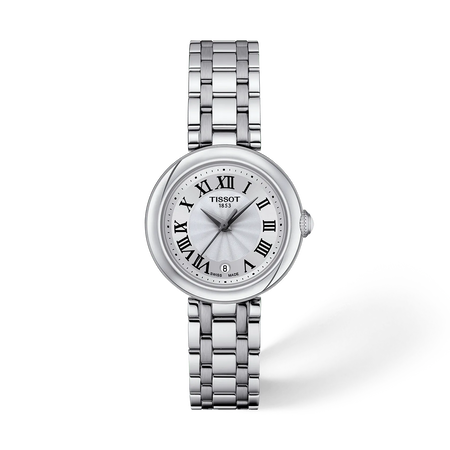 Front view of the watch Tissot Bellissima 26mm with shadow