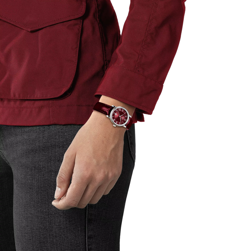 Simulación del reloj Tissot Carson Premium Lady en la muñeca