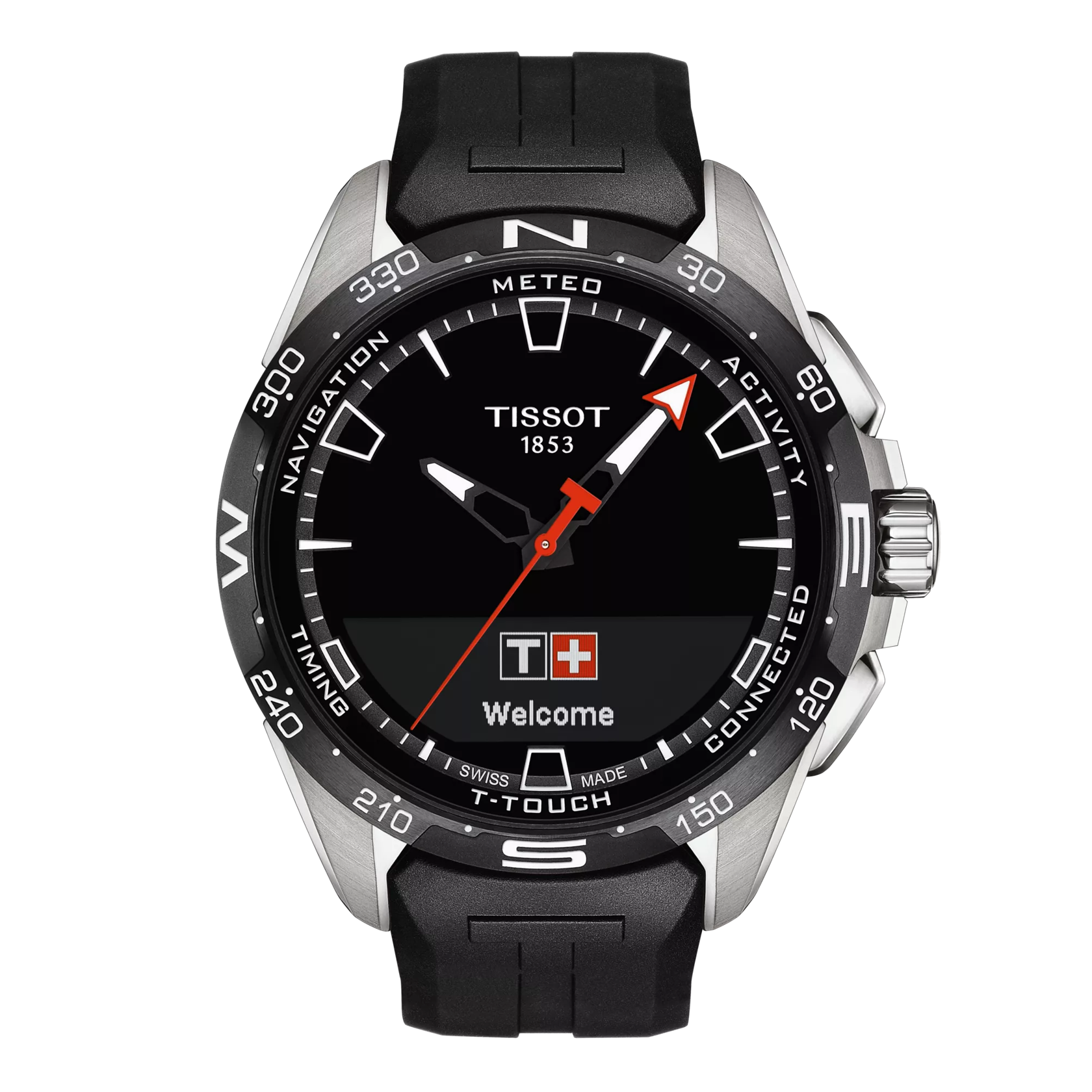Front view of the watch Tissot T-Touch Connect Solar 47.5mm