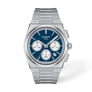 Front view of the watch Tissot PRX 42mm with shadow