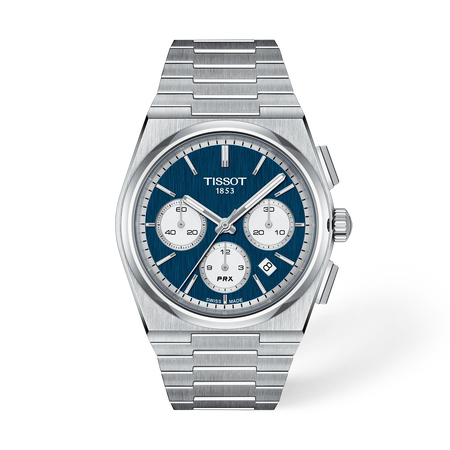 Vorderansicht der Uhr Tissot PRX 42mm mit Schatten