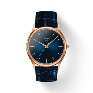 Front view of the watch Tissot Excellence 18K Gold with shadow