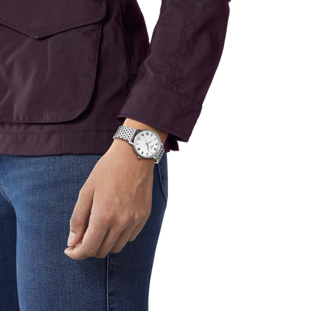 Simulation of the watch Tissot Everytime 34mm on a wrist