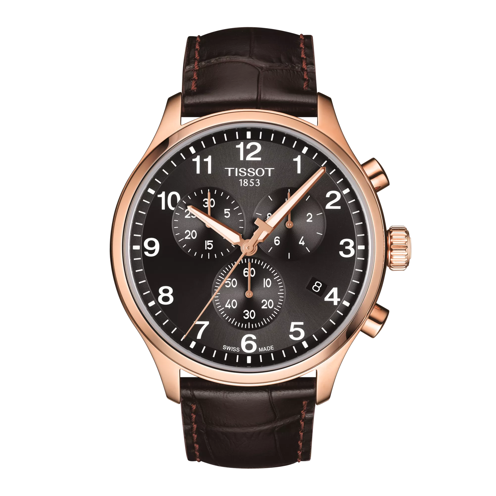 มุมมองด้านหน้าของนาฬิกา Tissot Chrono XL Classic