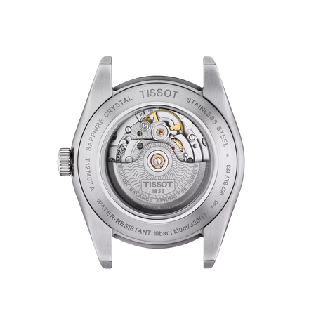 Vista posterior de la caja del reloj Tissot Gentleman Powermatic 80 Silicium