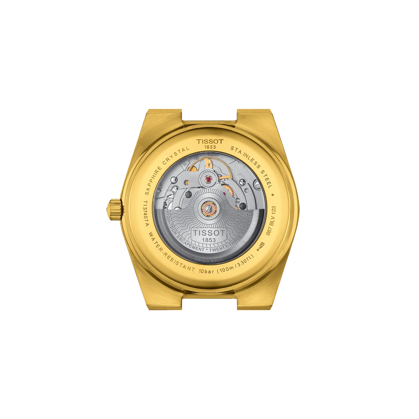 Back view of the watch case Tissot PRX 40mm