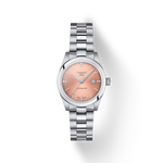 Front view of the watch Tissot T-My Lady Automatic with shadow