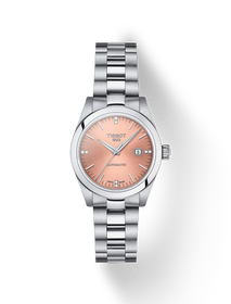 Front view of the watch Tissot T-My Lady Automatic with shadow