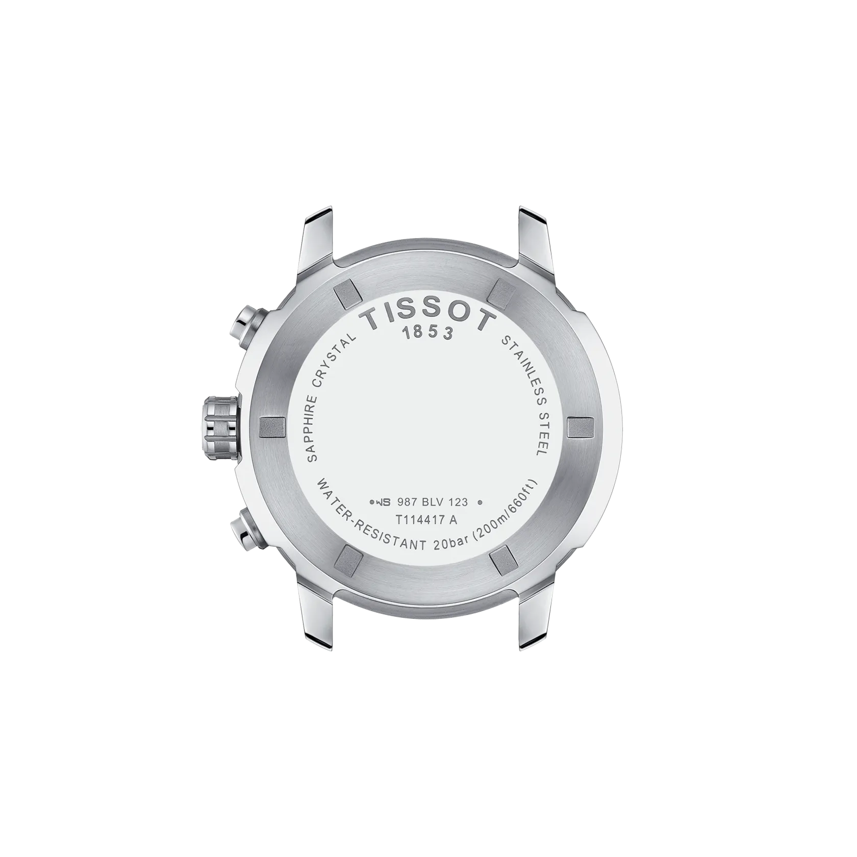 Back view of the watch case Tissot PRC 200 43mm