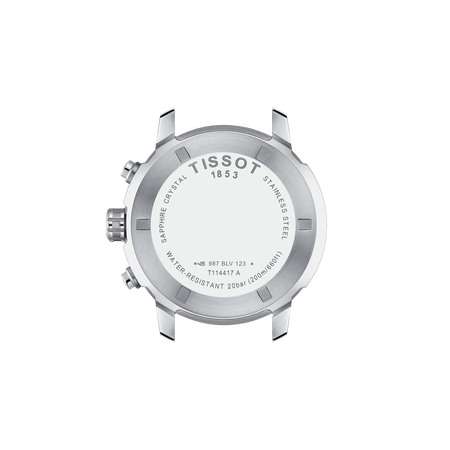 Vue arri&egrave;re du bo&icirc;tier de la montre Tissot PRC 200 43mm