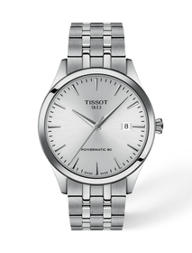 Vista frontal del reloj Tissot Classic Dream 40mm con sombra