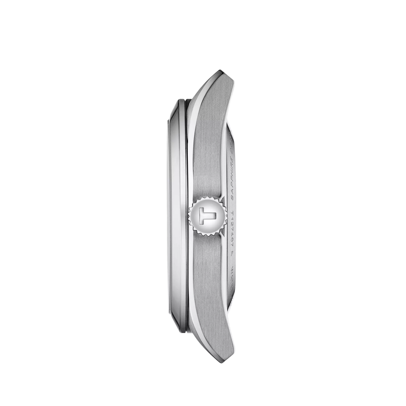 Profile view of the watch case Tissot Gentleman Powermatic 80 Silicium