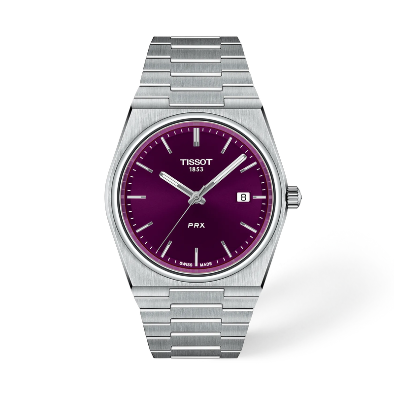 Tissot PRX 40mm の正面図・影あり