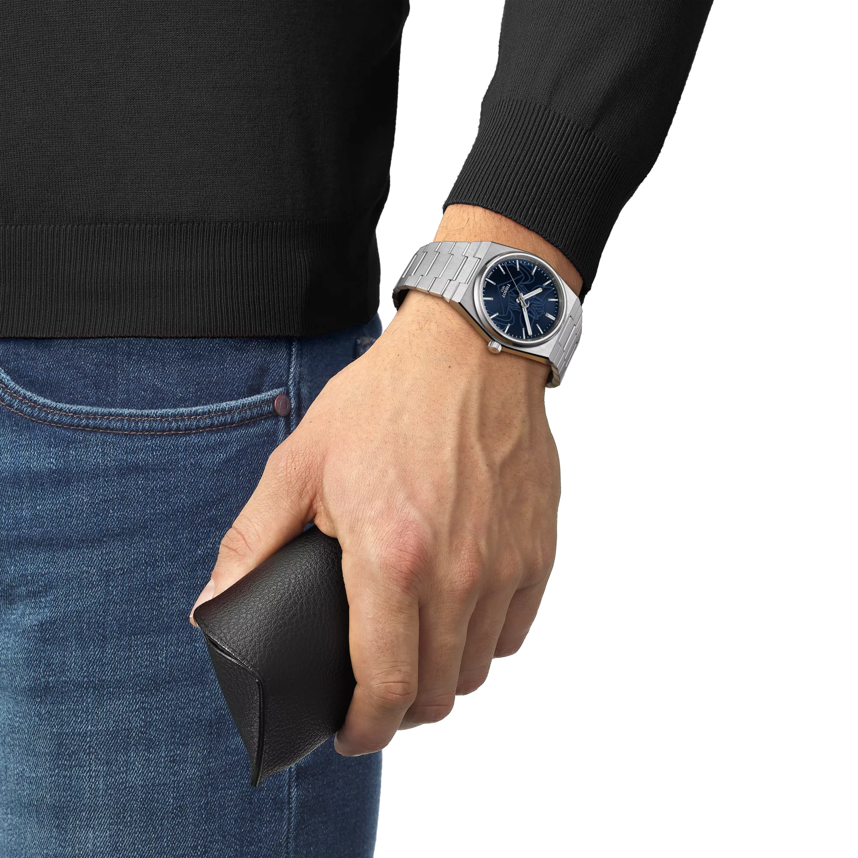 Simulaci&oacute;n del reloj Tissot PRX UFO Robot Grendizer 40mm en una mu&ntilde;eca