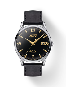 Front view of the watch Tissot Heritage Visodate with shadow