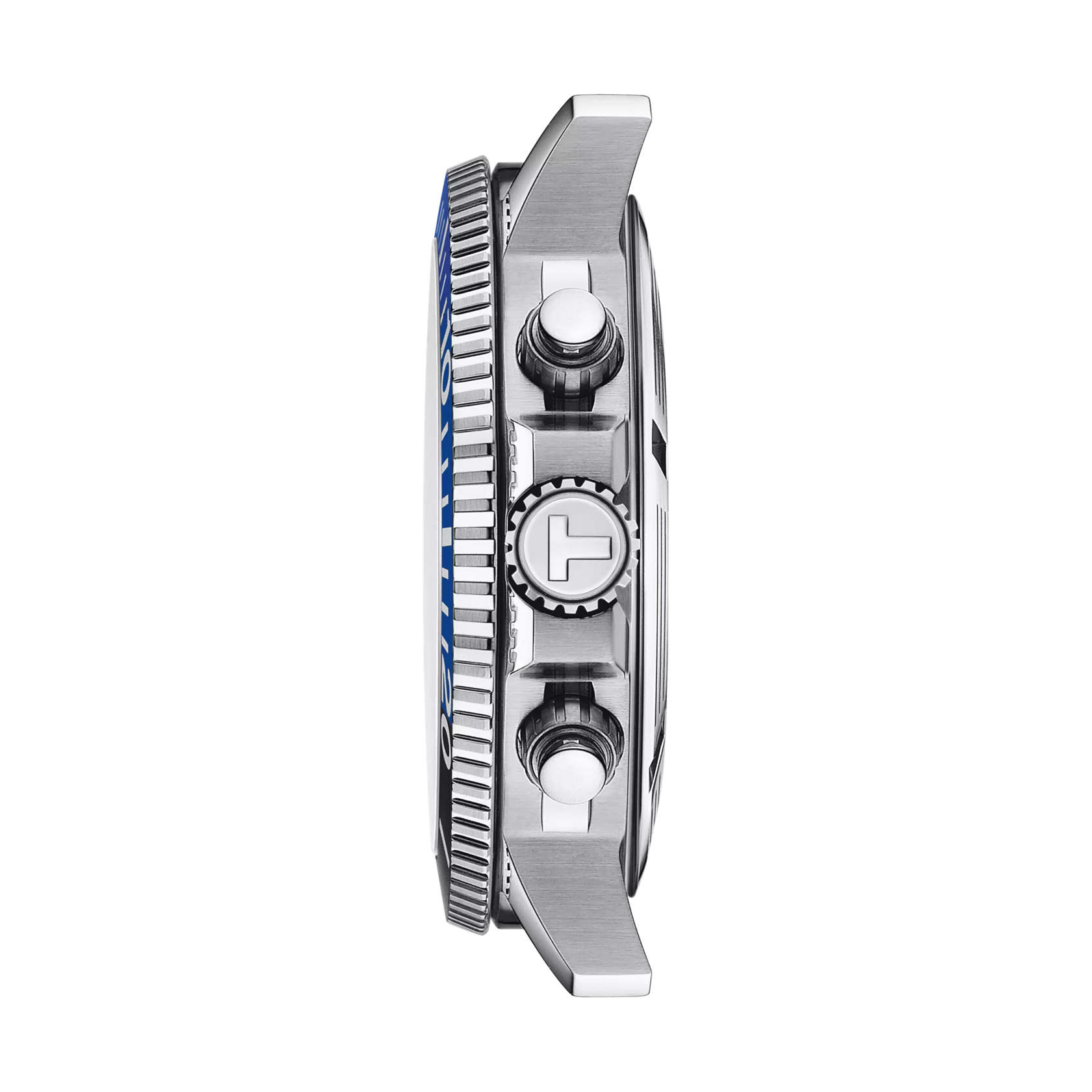 มุมมองด้านข้างของตัวเรือนนาฬิกา Tissot Seastar 1000 Quartz Chronograph