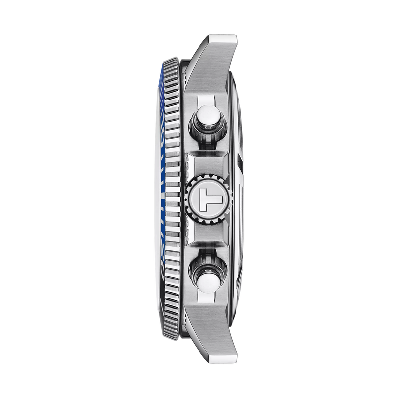 มุมมองด้านข้างของตัวเรือนนาฬิกา Tissot Seastar 1000 Quartz Chronograph