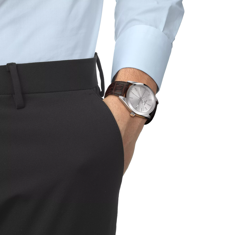 Simulation of the watch Tissot Gentleman on a wrist