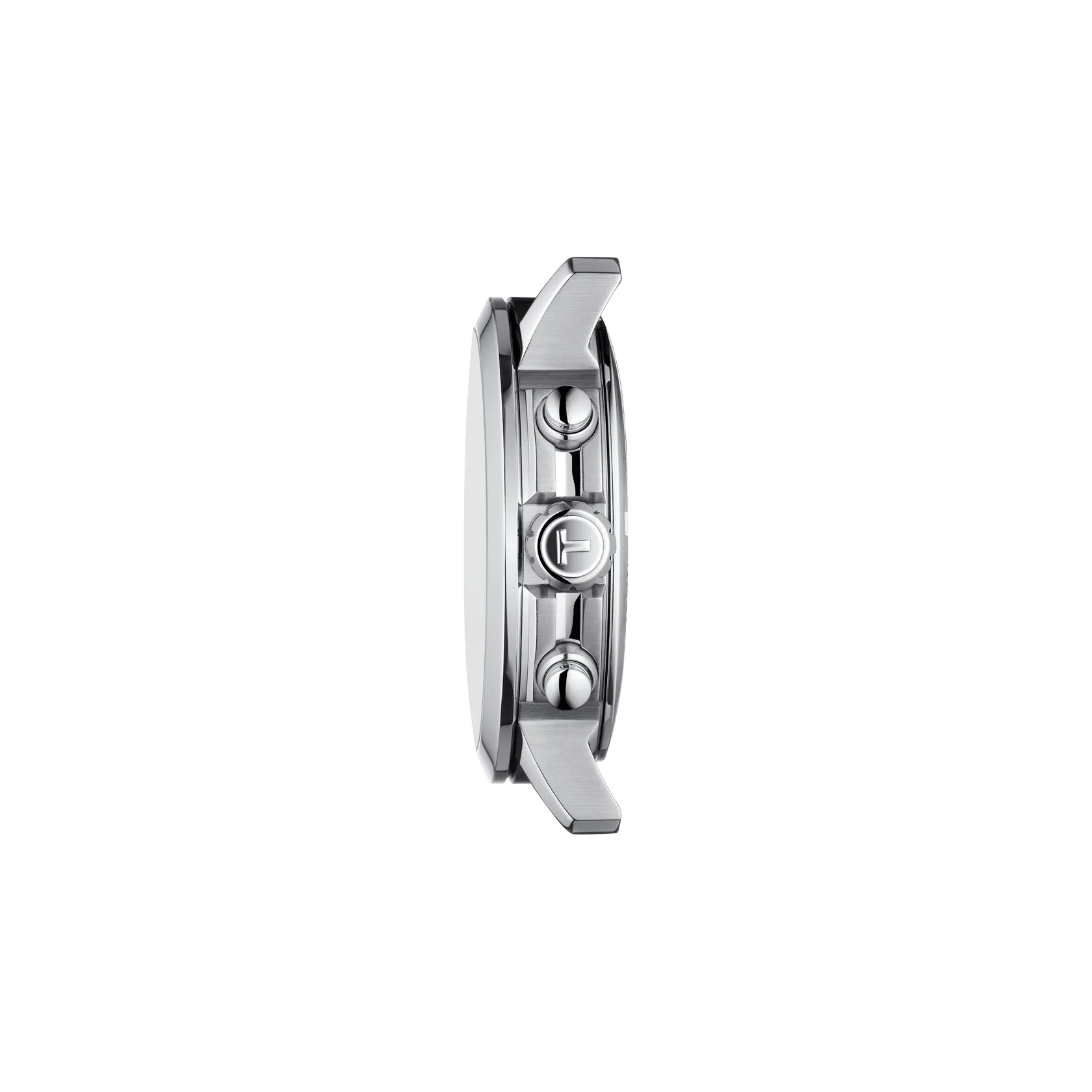 Profile view of the watch case Tissot PRC 200 43mm