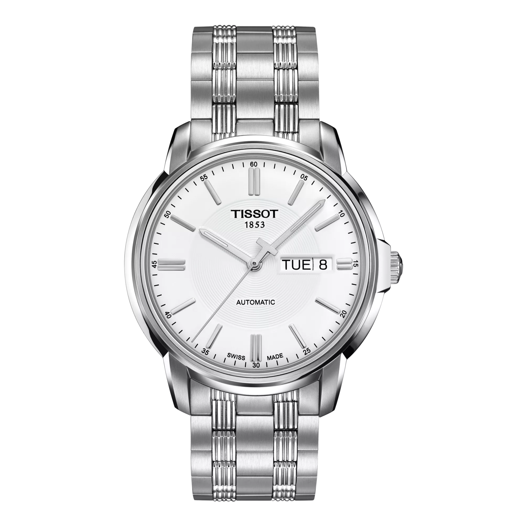 Front view of the watch Tissot Automatics III