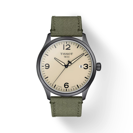 Front view of the watch Tissot Gent XL with shadow